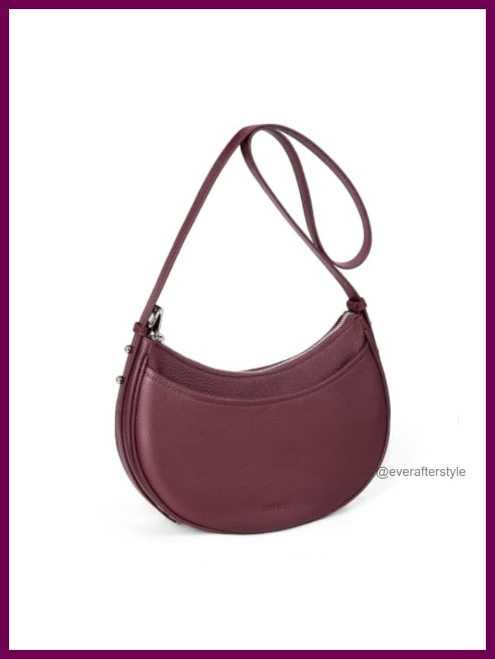 Genuine Leather Crescent Crossbody Bag 3-Way RFID Anti-Theft Hobo Purse